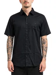 Camiseta Masculina Botão HB Deluxe Manga Curta - Preto