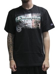 Camiseta Masculina Champion Basket Bridge Manga Curta Estampada - Preto