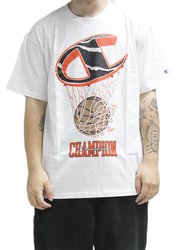 Camiseta Masculina Champion Basketball Ring Manga Curta Estampada - Off White