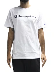 Camiseta Masculina Champion Carry Over Classic Manga Curta Estampada - Branco