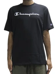 Camiseta Masculina Champion Carry Over Classic Manga Curta Estampada - Preto