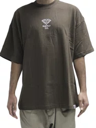 Camiseta Masculina Diamond Brilliant Oversized Manga Curta Estampada - Marrom