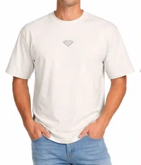 Camiseta Masculina Diamond Brilliant Sign Manga Curta Estampada - Off White