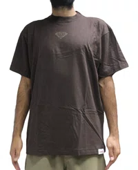 Camiseta Masculina Diamond Brilliant Sing Manga Curta Estampada - Marrom