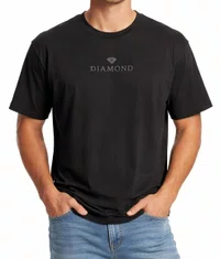 Camiseta Masculina Diamond Classic Manga Curta Estampada - Preto