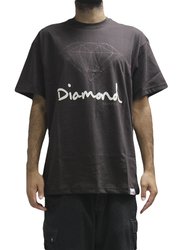Camiseta Masculina Diamond Og Sign Manga Curta Estampada - Marrom