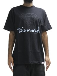 Camiseta Masculina DIamond Og Sign Manga Curta Estampada - Preto