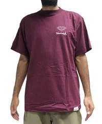 Camiseta Masculina Diamond Small Og Sing Manga Curta Estampada - Bordo