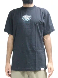 Camiseta Masculina Diamond Splintered Shine Manga Curta Estampada - Preto
