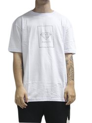 Camiseta Masculina Diamond Square Manga Curta Estampada - Branco