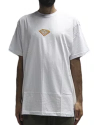 Camiseta Masculina Diamond X Dwayne Back Manga Curta Estampada - Branco