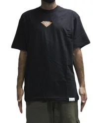 Camiseta Masculina Diamond X Dwayne Back Manga Curta Estampada - Preto