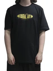 Camiseta Masculina Federal Art Scope Manga Curta Estampada - Preto
