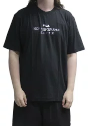 Camiseta Masculina Fila Comfort High Manga Curta Estampada - Preto