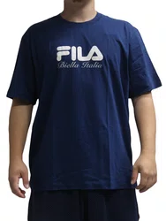 Camiseta Masculina Fila Confort Biella Graphic Manga Curta Estampada - Marinho