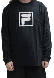 Camiseta Masculina Fila M/L Box Manga Longa Estampada - Preto