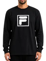 Camiseta Masculina Fila M/L Box Manga Longa Estampada - Preto