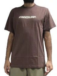 Camiseta Masculina Freesurf Logo Manga Curta Estampada - Marrom