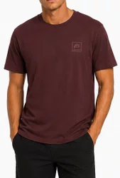 Camiseta Masculina Freesurf Square Manga Curta Estampada - Bordo