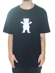 Camiseta Masculina Grizzly OG Bear Manga Curta Estampada - Preto