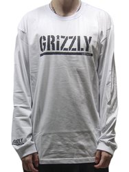 Camiseta Masculina Grizzly Og Stamp Manga Longa - Branco