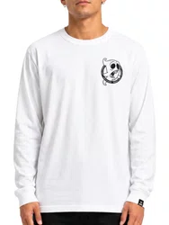 Camiseta Masculina Grow Fantasma Chest Manga Longa Estampada - Branco