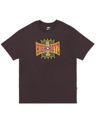 Camiseta Masculina High Champion Manga Curta Estampada - Marrom