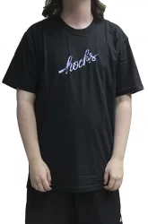 Camiseta Masculina Hocks Escriba Manga Curta Estampada - Preto