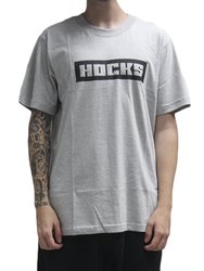 Camiseta Masculina Hocks Letter Manga Curta Estampada - Cinza/Mescla