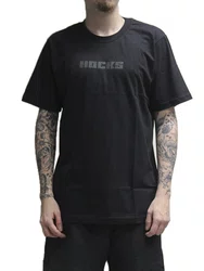 Camiseta Masculina Hocks Letter Manga Curta Estampada - Preto
