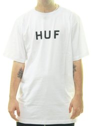 Camiseta Masculina Huf Og Logo Big Manga Curta Estampada - Branco