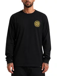 camiseta Masculina Hurley Empire Maxfit Manga Longa Estampada - Preto