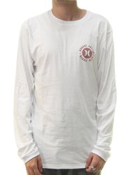 Camiseta Masculina Hurley Mandala Manga Longa Estampada - Branco