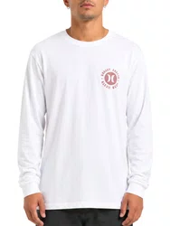 Camiseta Masculina Hurley Mandala Manga Longa Estampada - Branco