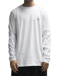 Camiseta Masculina Hurley Mini Icon II Manga Longa Estampada - Branco