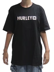 Camiseta Masculina Hurley Square Manga Curta Estampada - Preto