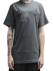 Camiseta Masculina Independent Span Logo Manga Curta Estampada - Chumbo