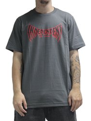 Camiseta Masculina Independent Voltage Manga Curta Estampada - Chumbo