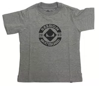 Camiseta Masculina Infantil Session Logo Skate 2003 Manga Curta Estampada - Cinza Mesclado