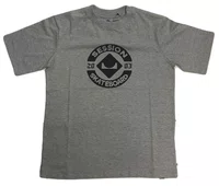 Camiseta Masculina Juvenil Session Logo Skate 2003 Manga Curta Estampada - Cinza Mesclado