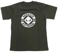 Camiseta Masculina Juvenil Session Logo Skate 2003 Manga Curta Estampada - Verde