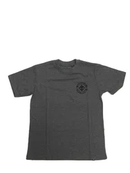 Camiseta Masculina Juvenil Session Skateboard Manga Curta Estampada - Chumbo Mesclado