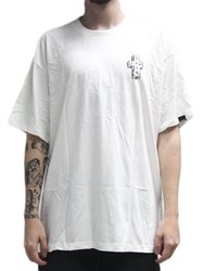 Camiseta Masculina Lay Back Oversized Flash Manga Curta Estampada - Bege
