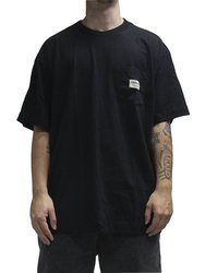 Camiseta Masculina Lay Back Pocket Manga Curta Estampada - Preto