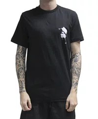 Camiseta Masculina Lost Bob In Half Manga Curta Estampada - Preto