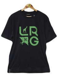 Camiseta Masculina LRG Stacked Manga Curta Estampada - Preto