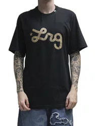 Camiseta Masculina Lrg Western Script Manga Curta Estampada - Preto