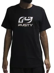 Camiseta Masculina Manga Curta Estampada Rusty Tuning - Preto