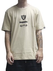 Camiseta Masculina New Era Camo Los Angeles Raiders Manga Curta Estampada - Areia