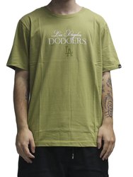 Camiseta Masculina New Era Classic Los Angeles Dodgers Manga Curta Estampada - Verde